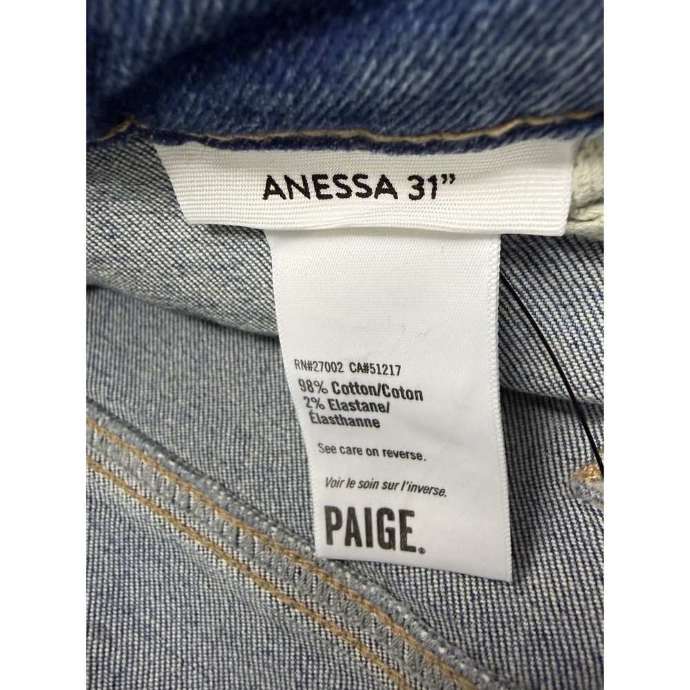 PAIGE Anessa Wide Leg Jeans Sz 32 Paley Wash Patch Pocket High Rise NWT Denim - Picture 15 of 16